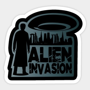 Alien invasion Sticker